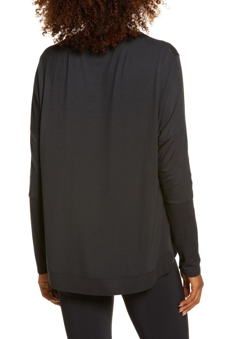Peaceful Relaxed Pullover, Alternate, color, BLACK