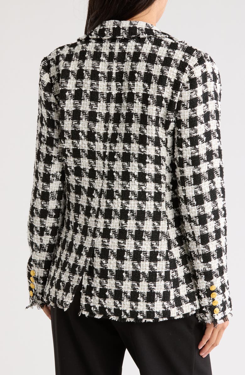 Ellen Tracy Houndstooth Double Breasted Tweed Blazer, Alternate, color, 