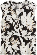 AK ANNE KLEIN Tropical Floral Print Dolman Sleeve Top