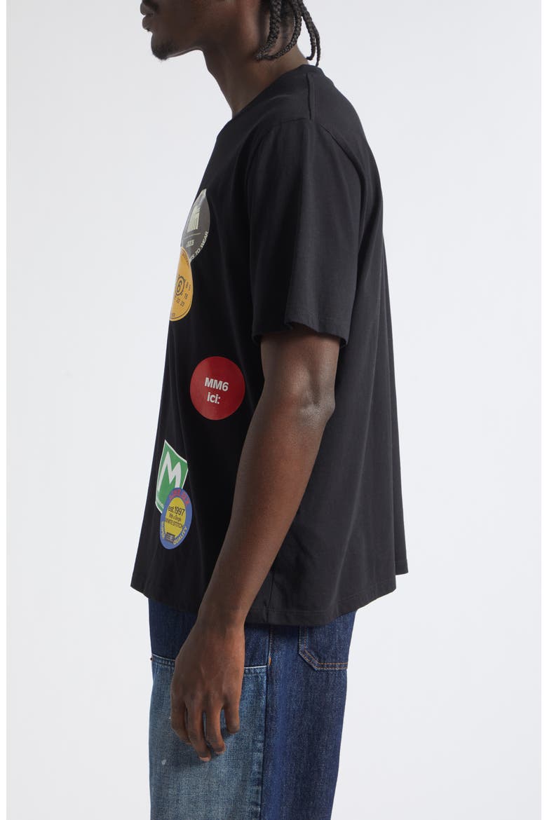 Souvenir Sticker Cotton Graphic T-Shirt, Alternate, color, BLACK