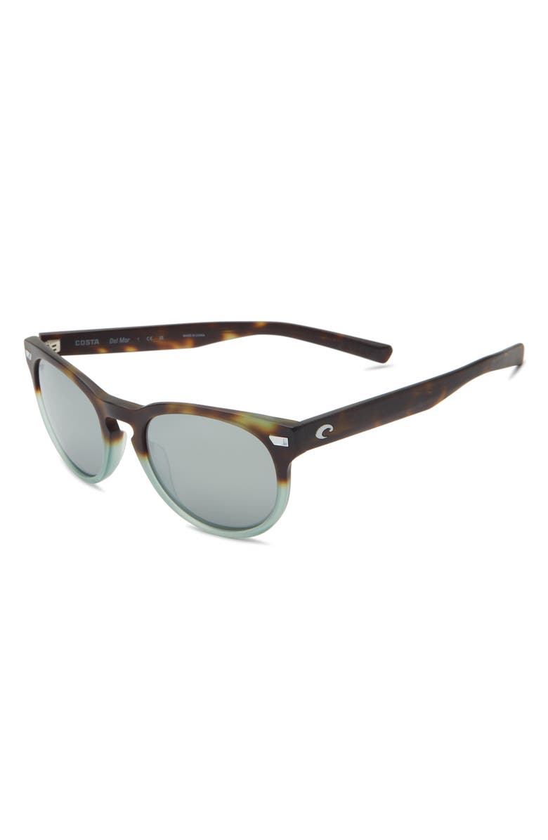 Costa Del Mar 54mm Polarized Round Sunglasses, Alternate, color, Silver