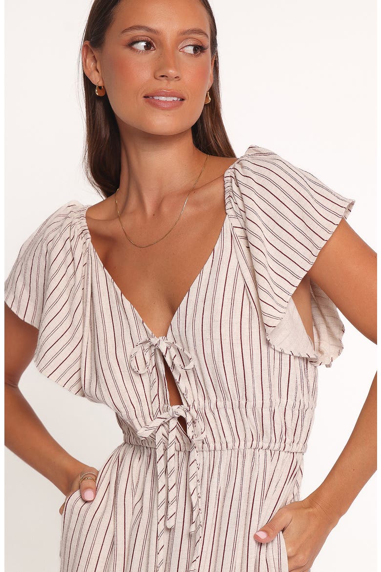 Martin Stripe Cap Sleeve Maxi Dress, Alternate, color, CHERRY RED STRIPE