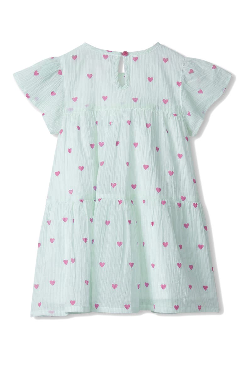 Little Hearts Cotton Tiered Dress, Alternate, color, BLUE LIGHT