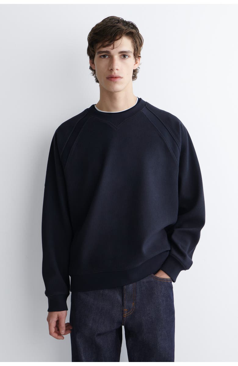 COS Corduroy-Jersey Sweatshirt, Main, color, Navy