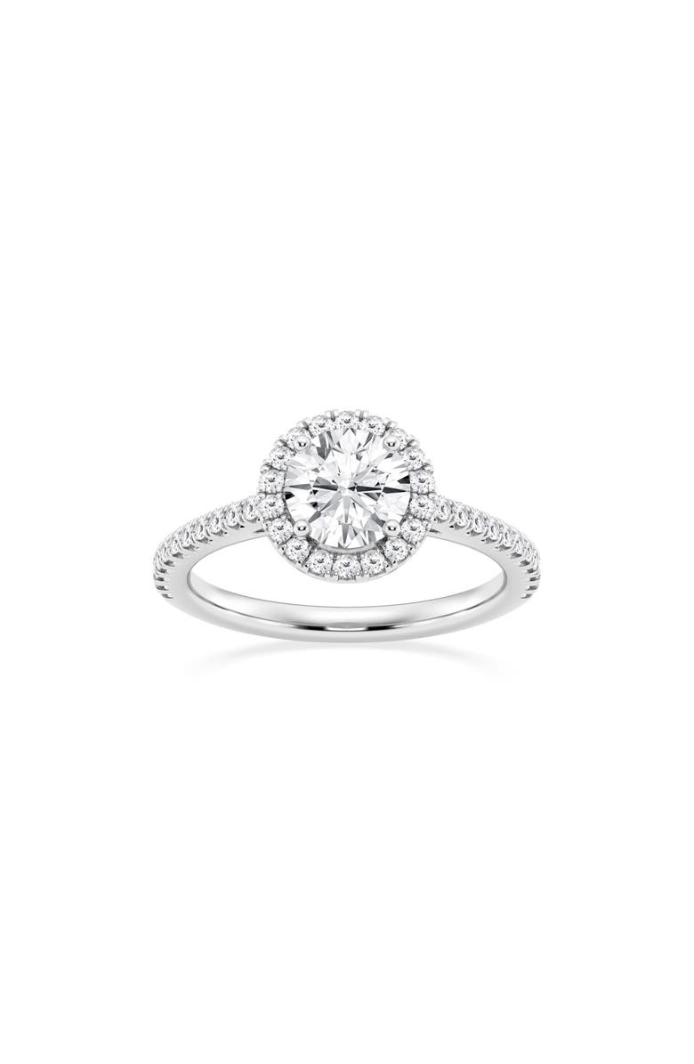 Badgley Mischka Collection Round Cut Lab Created Diamond Halo Pavé Ring - 1.3 ctw., Main, color,