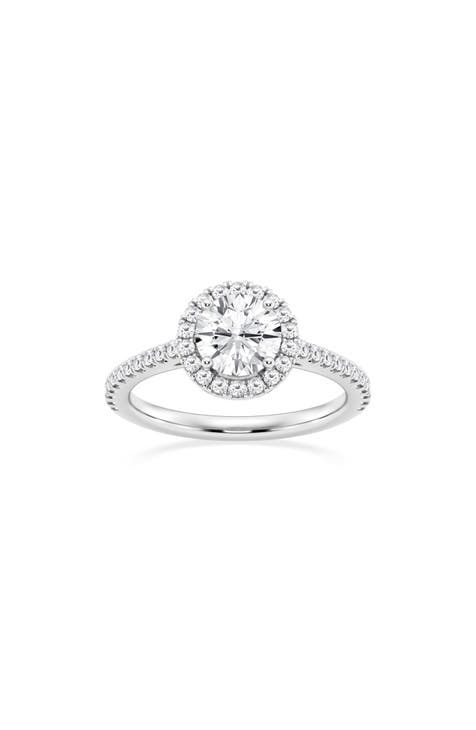 Round Cut Lab Created Diamond Halo Pavé Ring - 1.3 ctw.