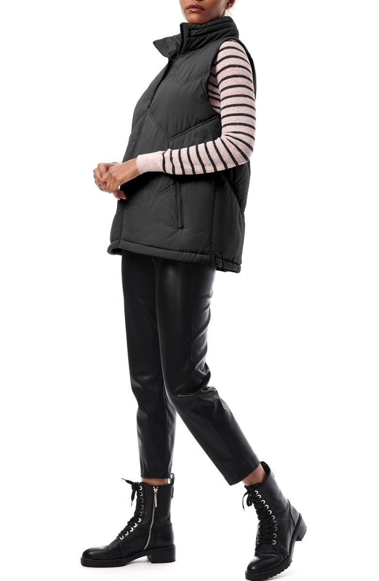 Bernardo Chevron Quilted Puffer Vest, Alternate, color, 