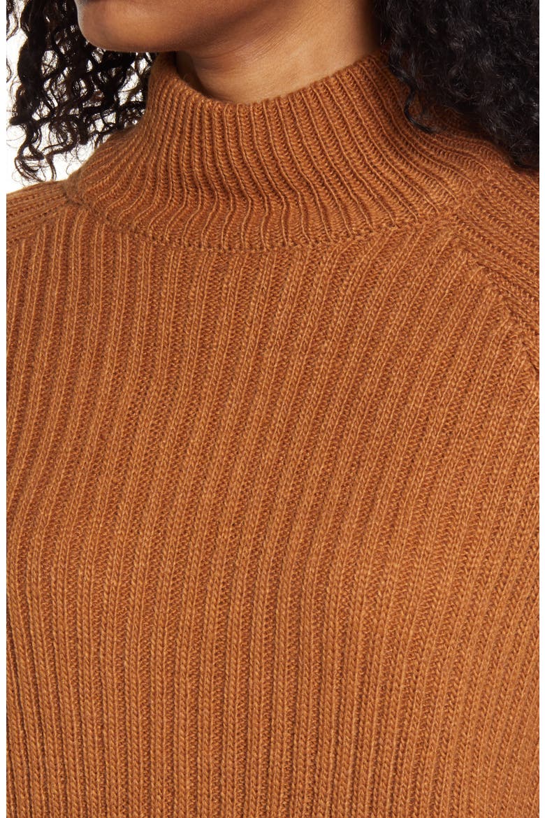 Open Back Mock Neck Sweater, Alternate, color, TAN DALE