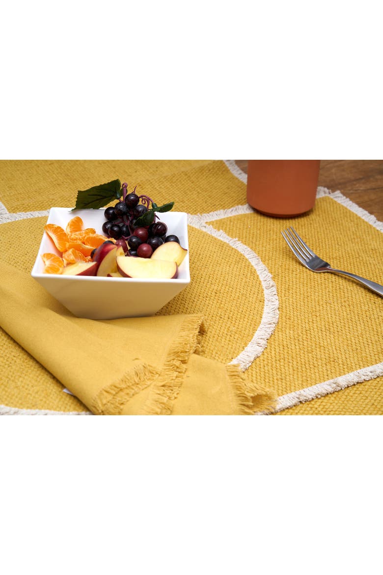Fringed Dandelion Table Runner 14" x 72", Alternate, color, Yellow