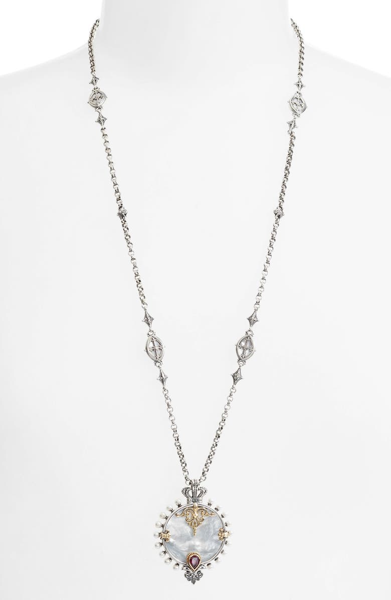 Konstantino Sterling and Gold Pendant Necklace, Main, color, 