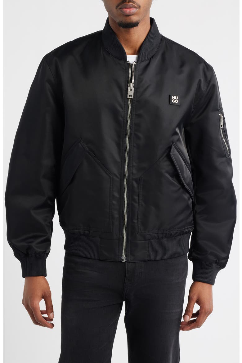 Badam Bomber Jacket, Alternate, color, BLACK
