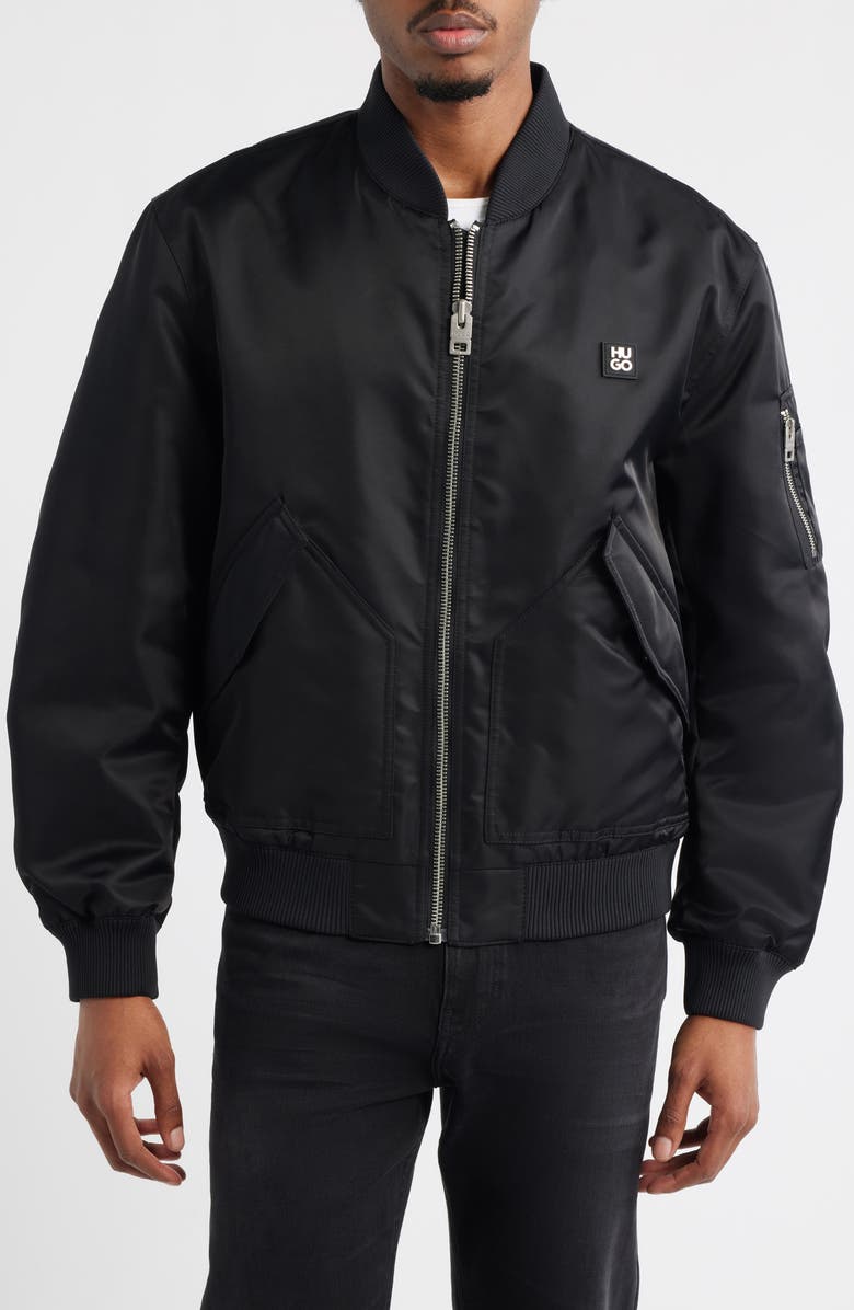 HUGO Badam Bomber Jacket, Alternate, color, Black