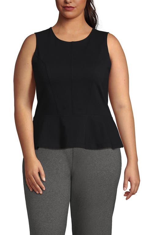 Lands' End Sleeveless Starfish Peplum Top In Black