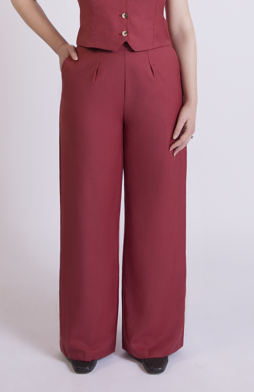 Aam The Label The Wool Wide Leg Pant For Full Hips And Thighs In Brown