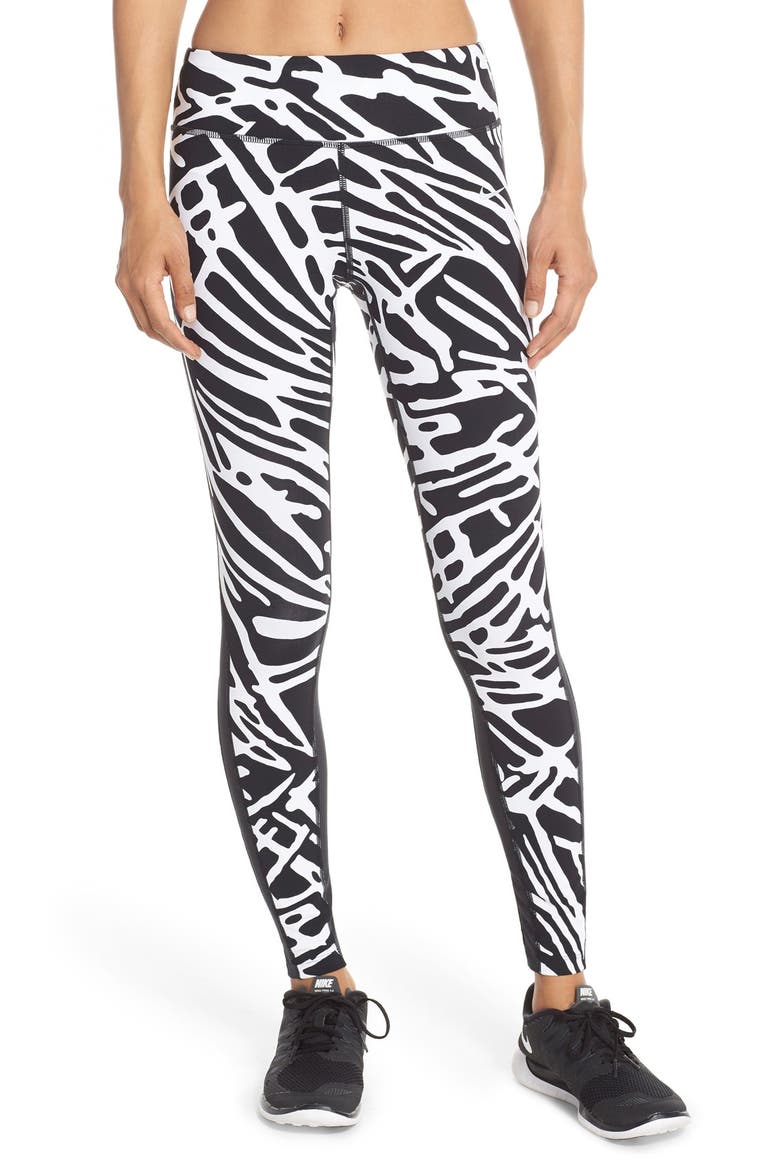 'Palm Epic Lux' Dri-FIT Tights, Main, color, BLACK/ SILVER