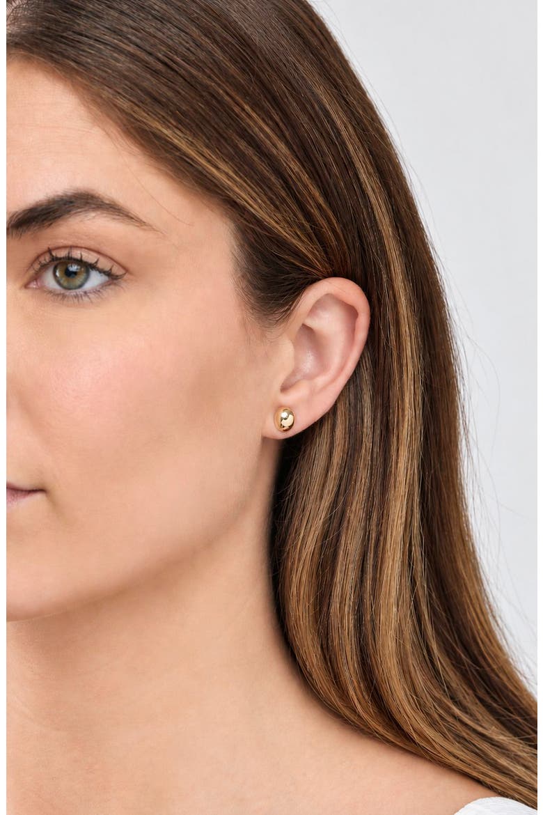 14k Gold Stud Earrings, Alternate, color, 14KY