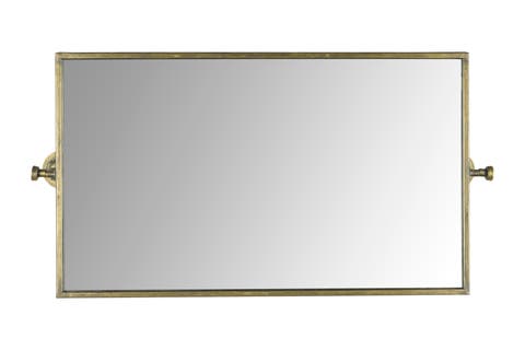 Antique Metal Framed Rectangle Wall Mirror, Gold