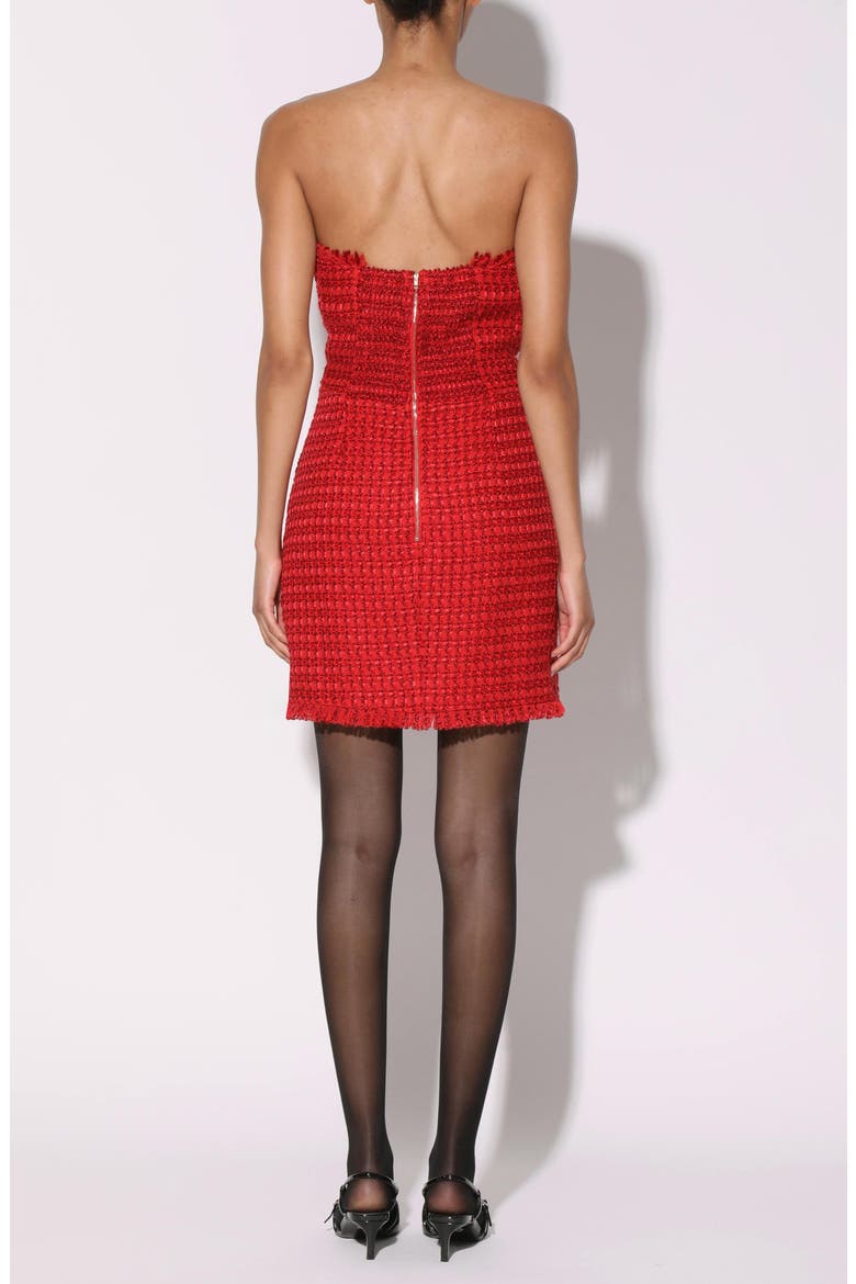 Bridget Strapless Tweed Minidress, Alternate, color, POINSETTIA TWEED