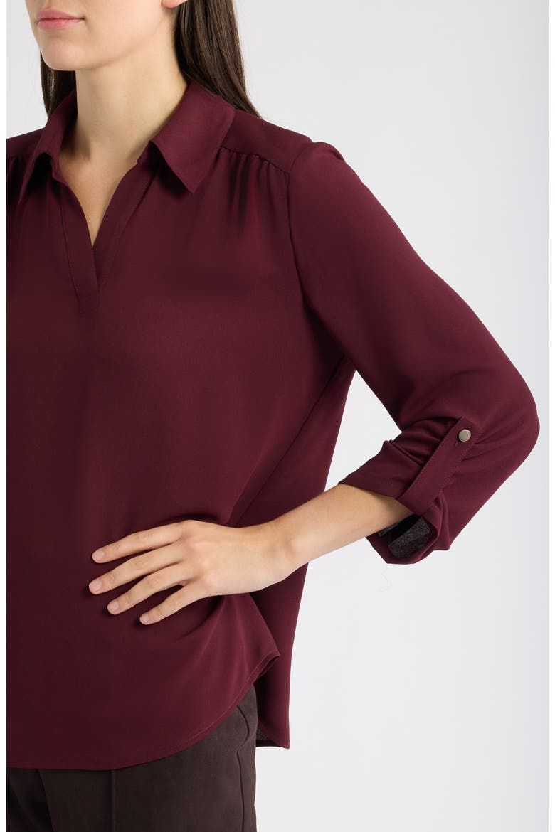 Roll-Tab Cuff Top, Alternate, color, BAROLO