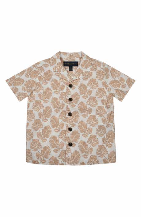 Brooks Brothers Kids' Leaf Print Camp Shirt