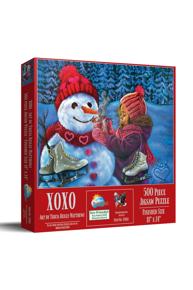 X.O.X.O. Snowman 500 piece Jigsaw Puzzle for Adults, Main, color, Multicolor