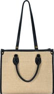 Rachel Zoe Raffia Contrast Tote Bag
