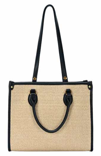 Rachel Zoe Raffia Contrast Tote Bag