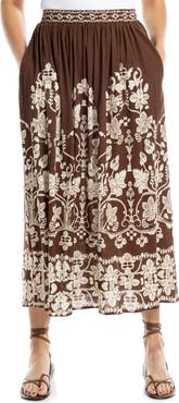 MAX STUDIO Floral Midi Skirt