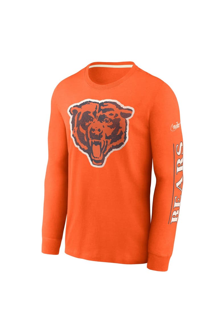 Men's Nike Orange Chicago Bears Fashion Tri-Blend Long Sleeve T-Shirt, Alternate, color, Orange
