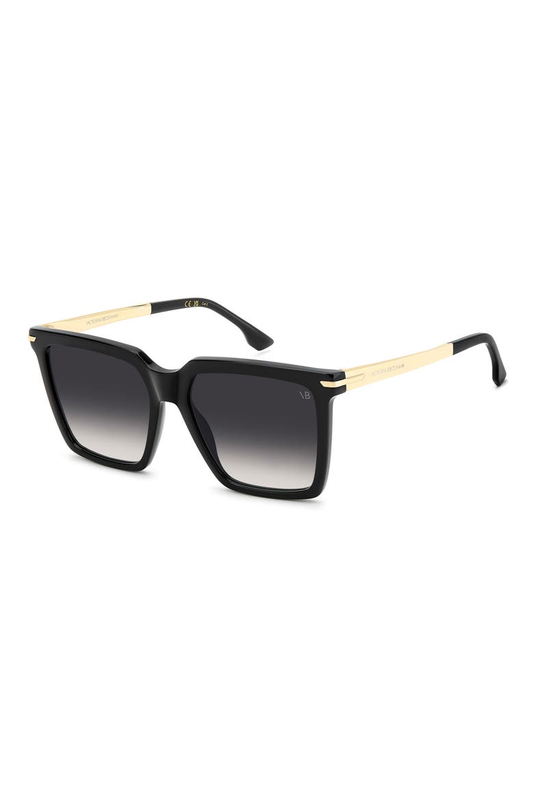 VB 1022/S 56mm Rectangular Sunglasses, Alternate, color, BLACK/ DARK GREY SF