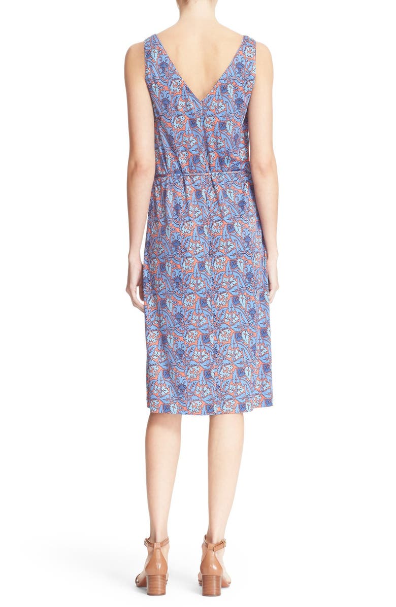 Tory Burch 'Sandy' Floral Print Silk Shift Dress, Alternate, color, 