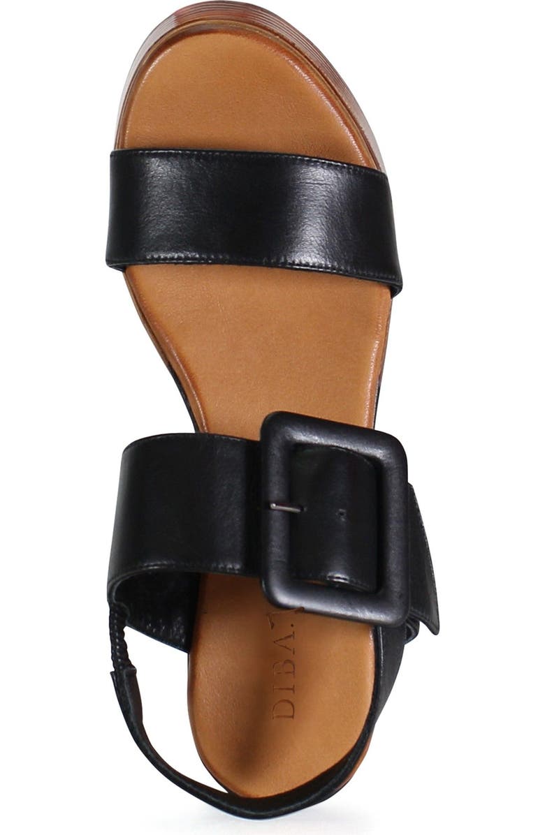 DibaTrue SEEN IT ALL Leather Double Strap, Slingback Wedge, Alternate, color, Black