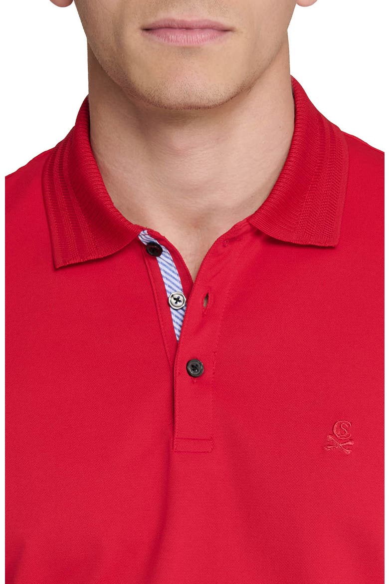 Slim Fit Short Sleeve Solid Polo, Alternate, color, RED