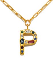 Sequin Emilie Crystal Initial Pendant Necklace