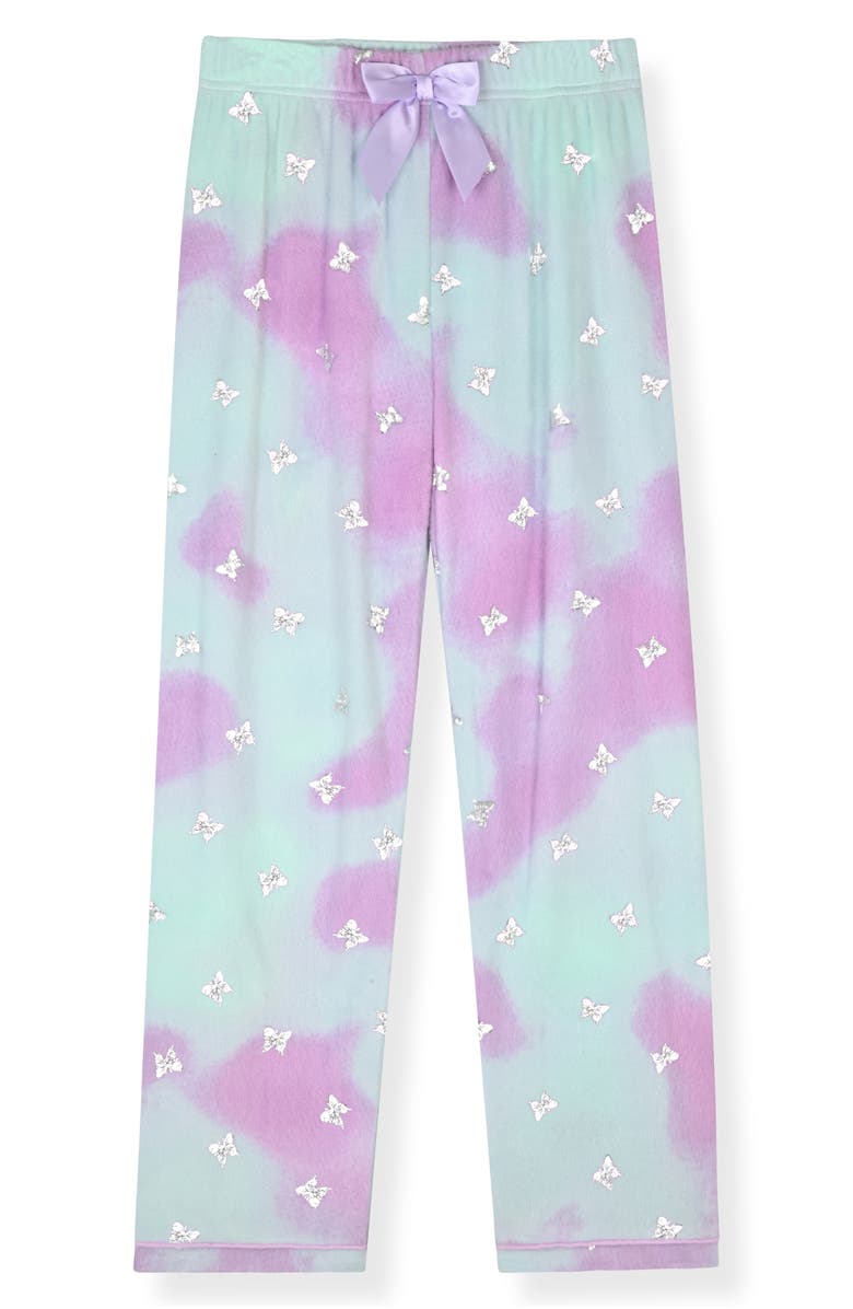 SLEEP ON IT Kids' Butterfly Fleece 3-Piece Pajamas, Alternate, color, Purple