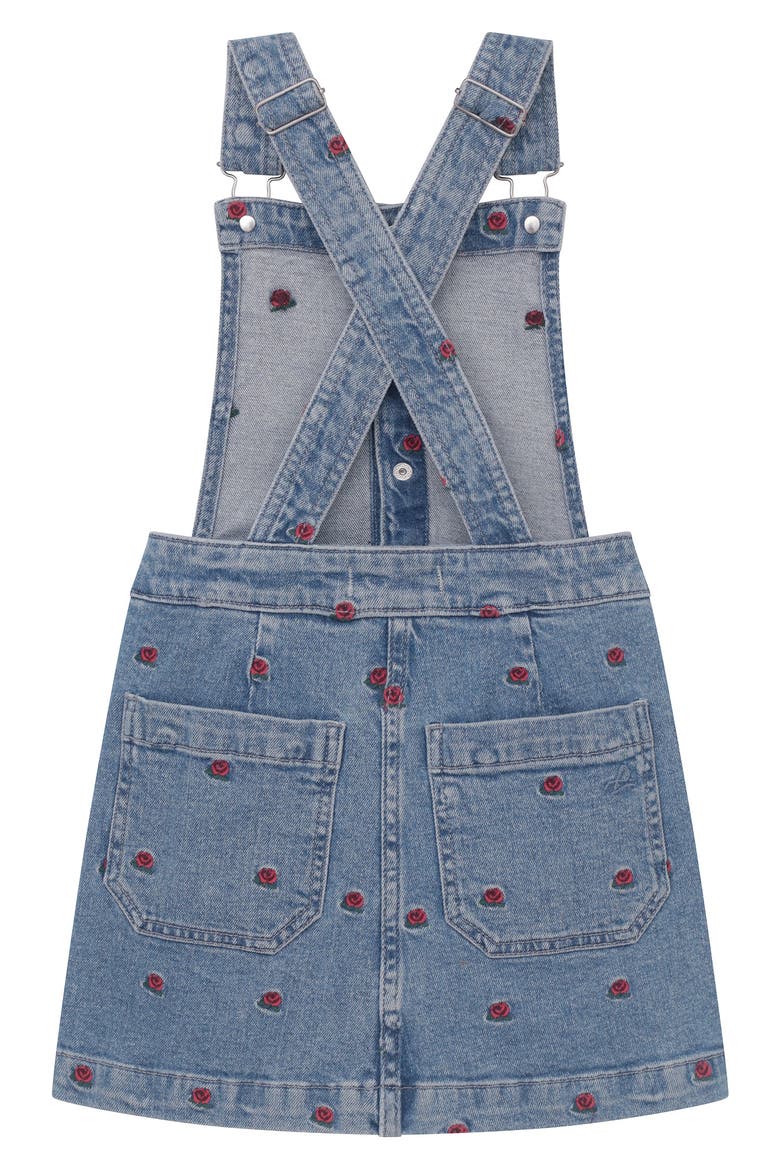 Kids' Rose Embroidered Jumper Dress, Alternate, color, INDIGO ROSE