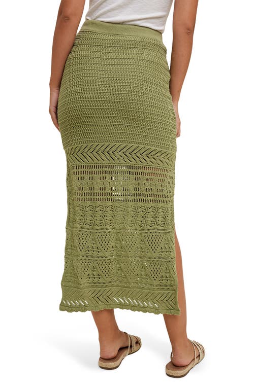 Wishlist Open Stitch Drawstring Cotton Midi Skirt