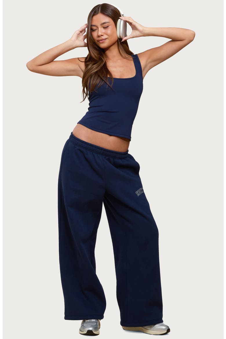 Kiarra Scoop Neck Crop Tank, Alternate, color, NAVY