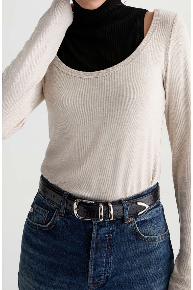 Giah Top, Alternate, color, HEATHER OATMILK