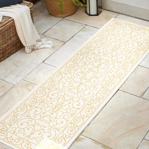 Jonathan Y Charleston Vintage Filigree Textured Weave Indoor/outdoor Area Rug In Cream/yellow