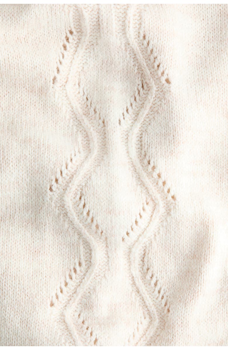 H&M Pointelle-knit Trousers, Alternate, color, Light Beige