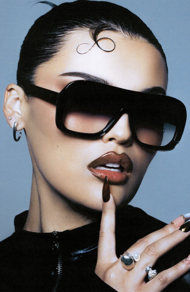 DEZI Afters Shield Sunglasses, Alternate, color, Black / Black Faded