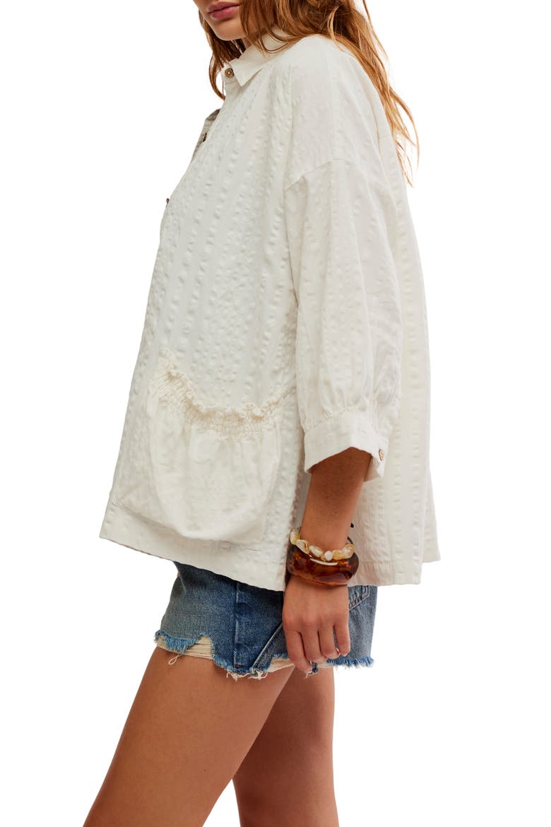 Just Like Me Relaxed Fit Cotton Seersucker Button-Up Shirt, Alternate, color, COCONUT MILK