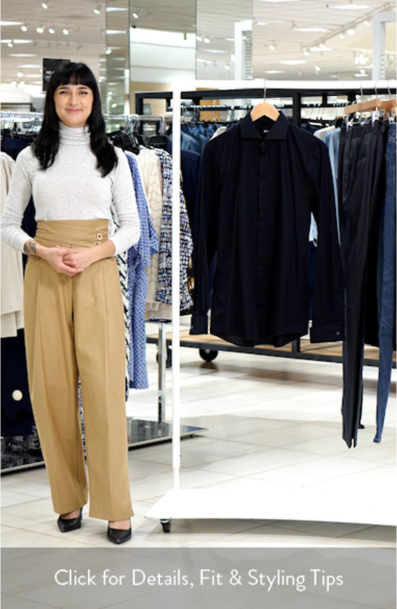 Hank Slim Fit Wrinkle Resistant Black Cotton Tuxedo Shirt, sales video thumbnail