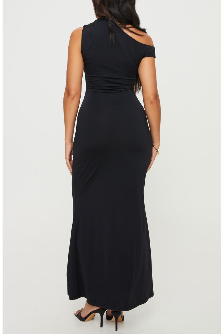 Beller One-Shoulder Maxi Dress, Alternate, color, BLACK