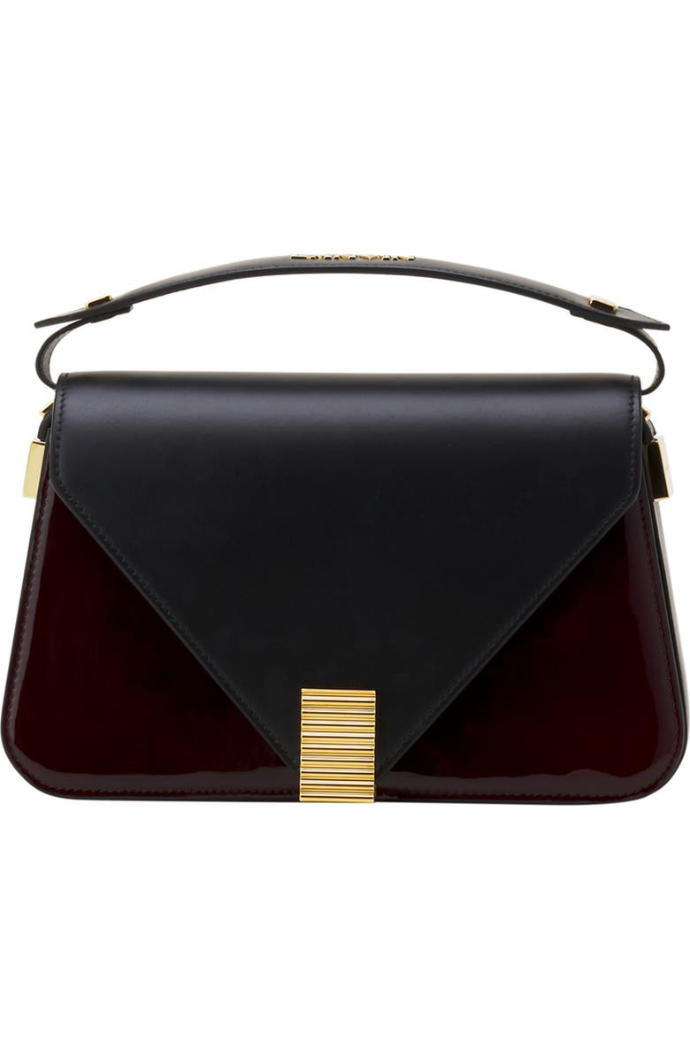 Lanvin Concerto Arpege Patent Leather Bag, Main, color, Black/Burgundy