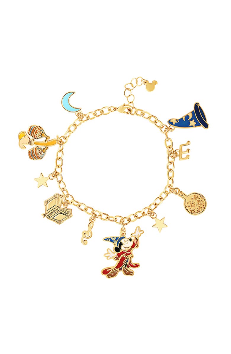 Disney Mickey Mouse Fantasia Charm Bracelet, 7 + 1'', Main, color,
