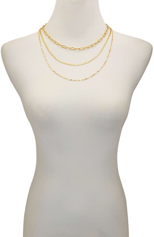 Vince Camuto Layered Chain Necklace Trio Set In Gold