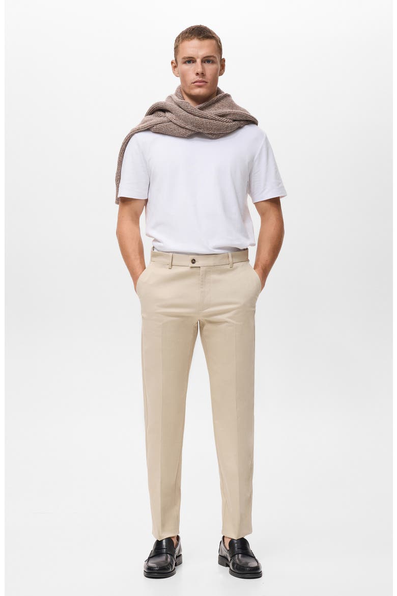 Slim Fit Stretch Cotton Twill Pants, Alternate, color, ECRU