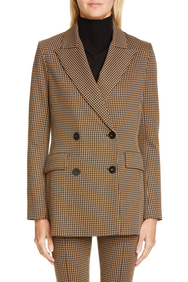 Double Breasted Houndstooth Blazer, Alternate, color, MULTI